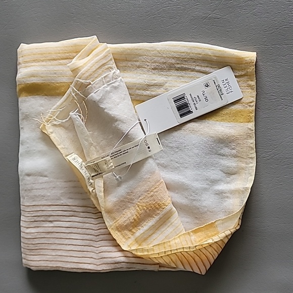 Eileen Fisher Handloomed Ethiopian Cotton Jacquard Cantaloupe Scarf $118 - Picture 3 of 8